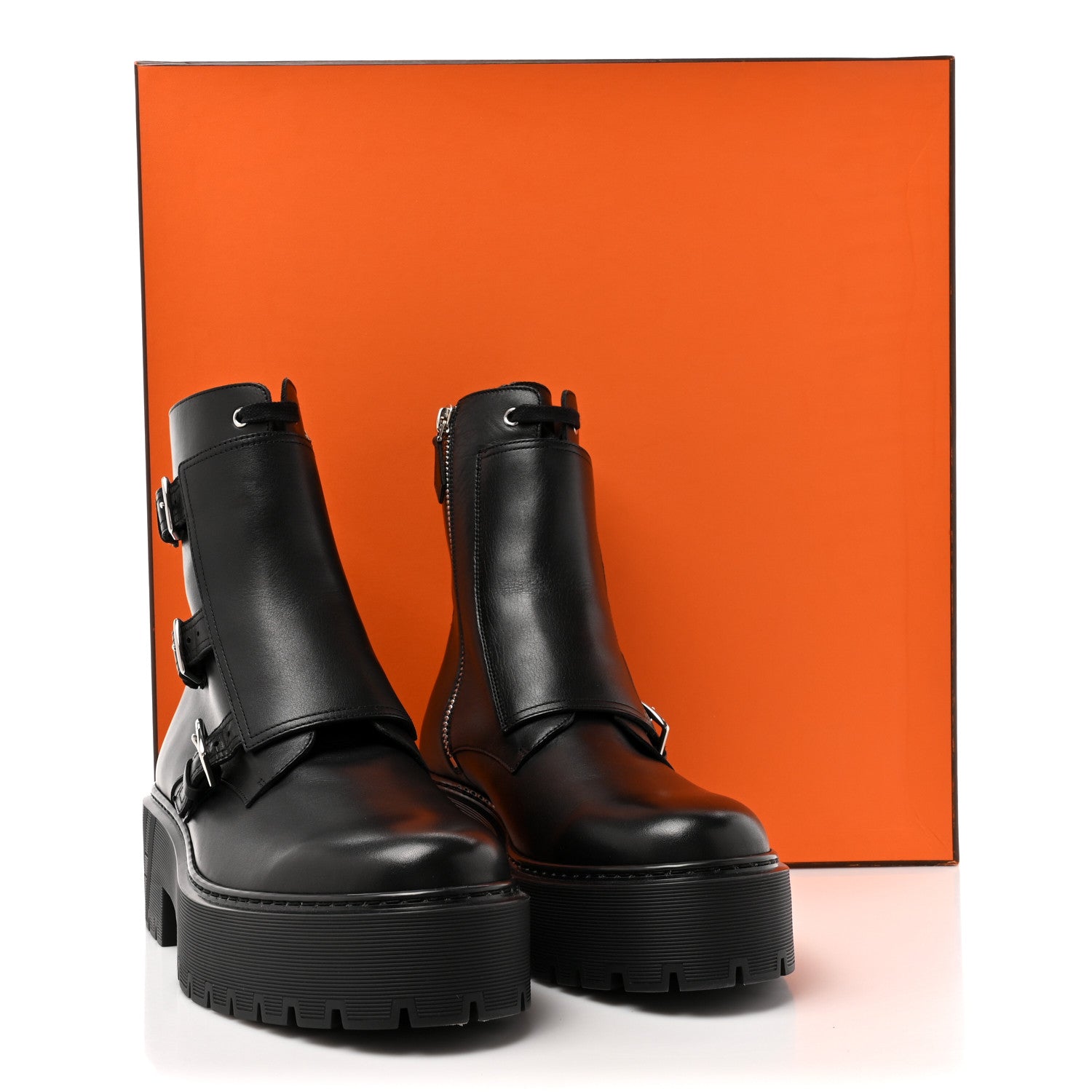 Hermes Calfskin Mens Hoodie Ankle Boots 41.5 Black 10 of 10