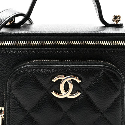 Chanel Caviar Quilted Top Handle Pocket Vanity Case Black 8 of 11