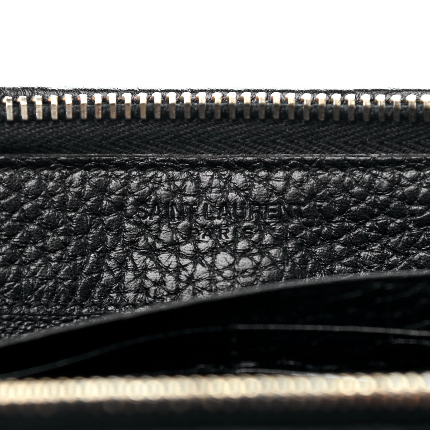 Grained Calfskin Classic Zip Around Continental Wallet Black