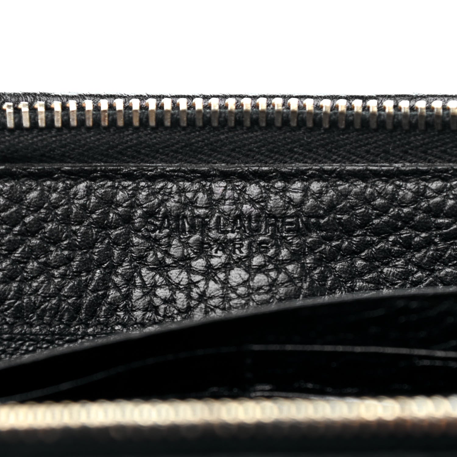 Saint Laurent Grained Calfskin Classic Zip Around Continental Wallet Black 5 of 6