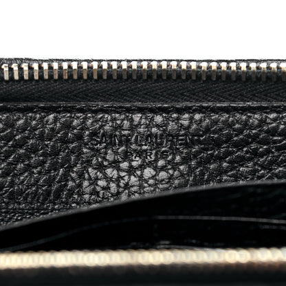 Saint Laurent Grained Calfskin Classic Zip Around Continental Wallet Black 5 of 6