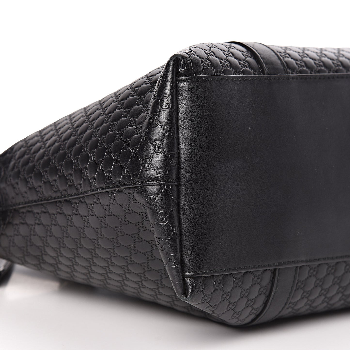 Soft Microguccissima Medium Zippered Satchel Black