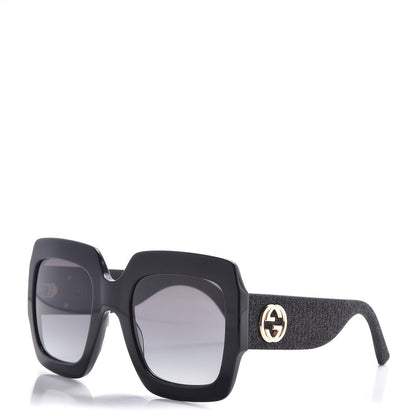 Gucci Square Frame Glitter GG0102S Sunglasses Black 1 of 7