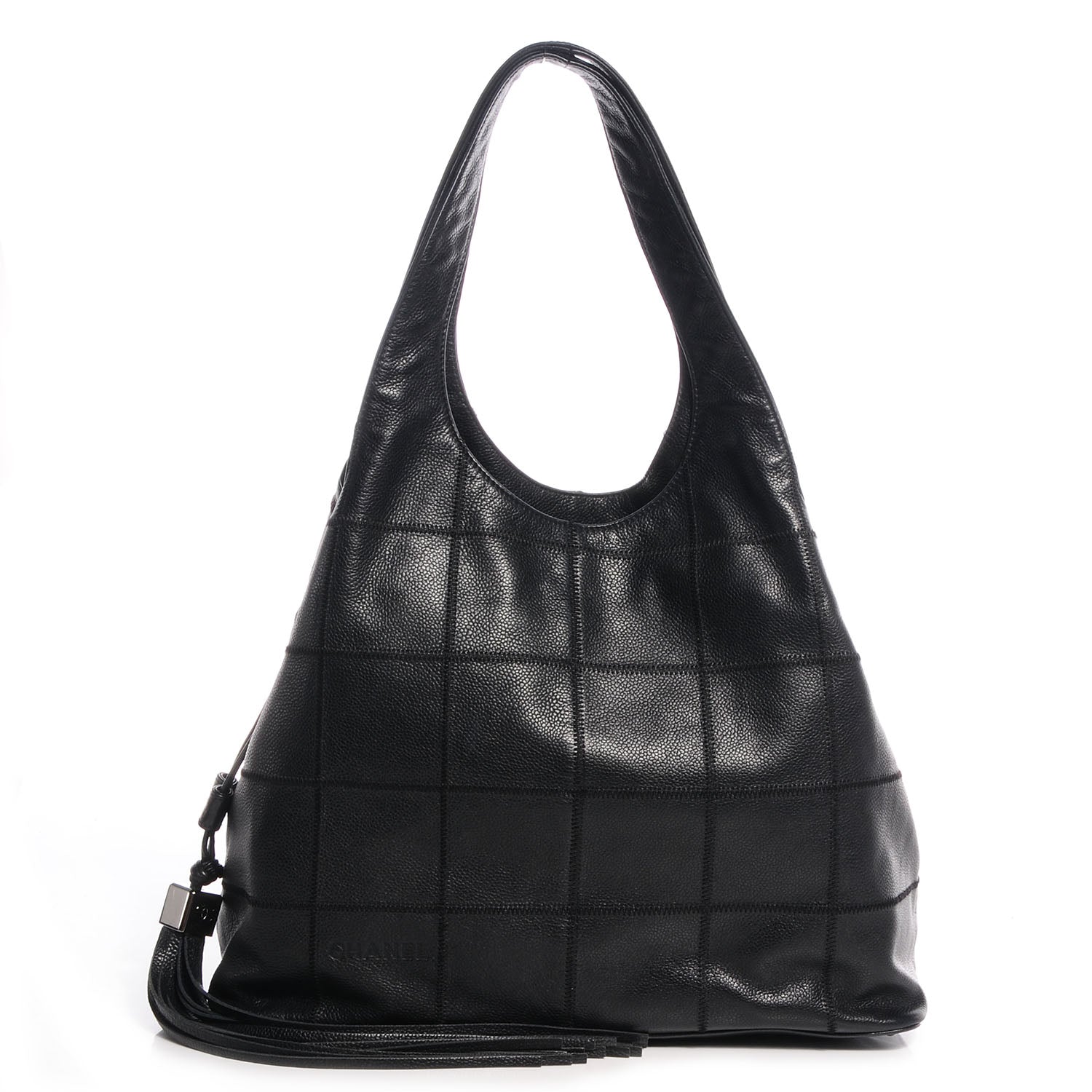 Chanel Square Stitched Large Tassel Hobo Black 1 of 7