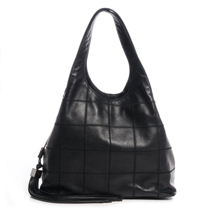 Chanel Square Stitched Large Tassel Hobo Black 1 of 7
