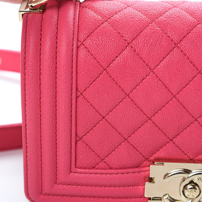 Chanel Caviar Quilted Small Boy Flap Rose Fonce 14 of 15