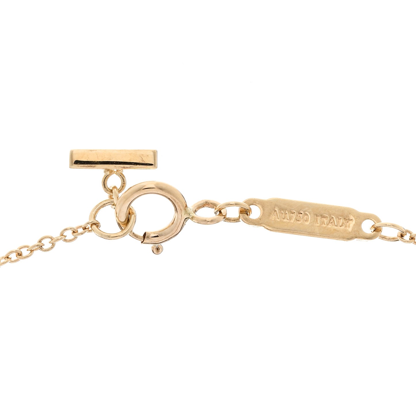 18K Yellow Gold Diamond Mini T Smile Pendant Necklace