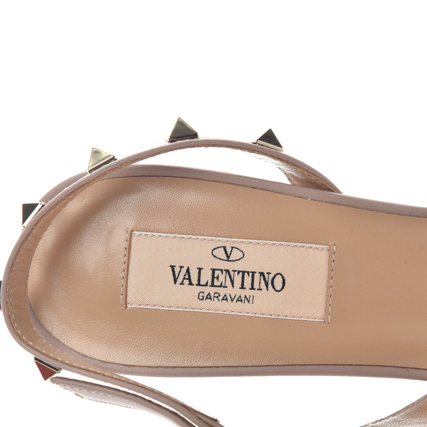 Calfskin Nappa Rockstud Half D'Orsay Slingback 50mm Pumps 38 Rosso Valentino Poudre