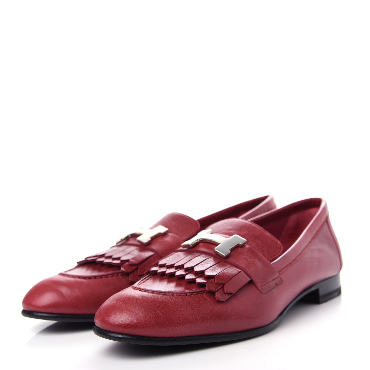 Hermes Goatskin Womens Royal Loafers 36 Rouge Tibétain 3 of 10