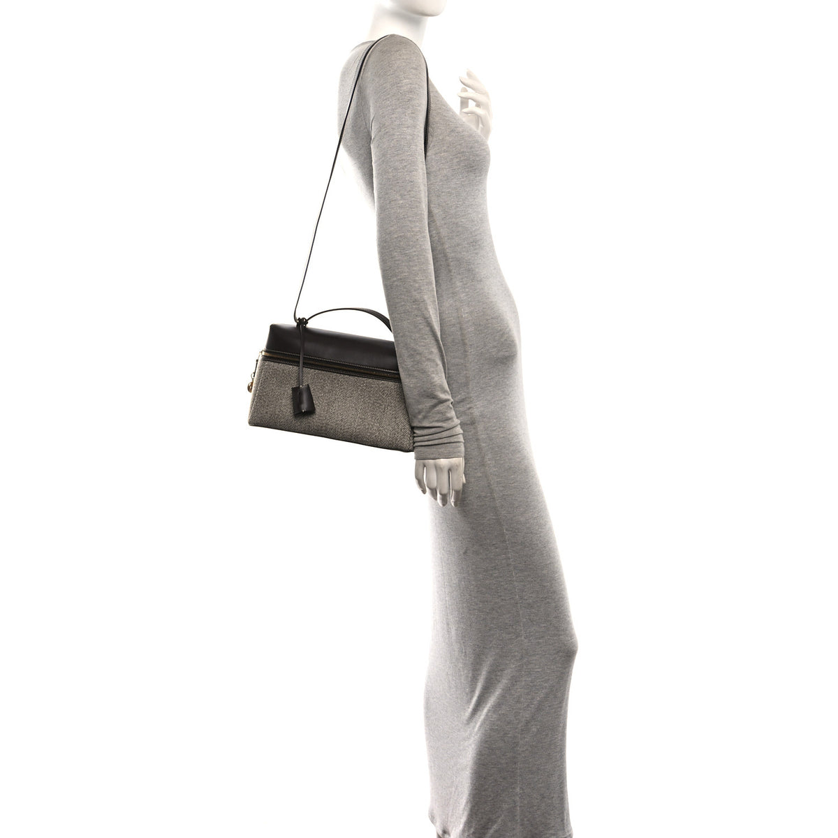 Calfskin Merino Wool Extra Bag L27 Natural Brown Dark Chocolate Licorice Sun Gold
