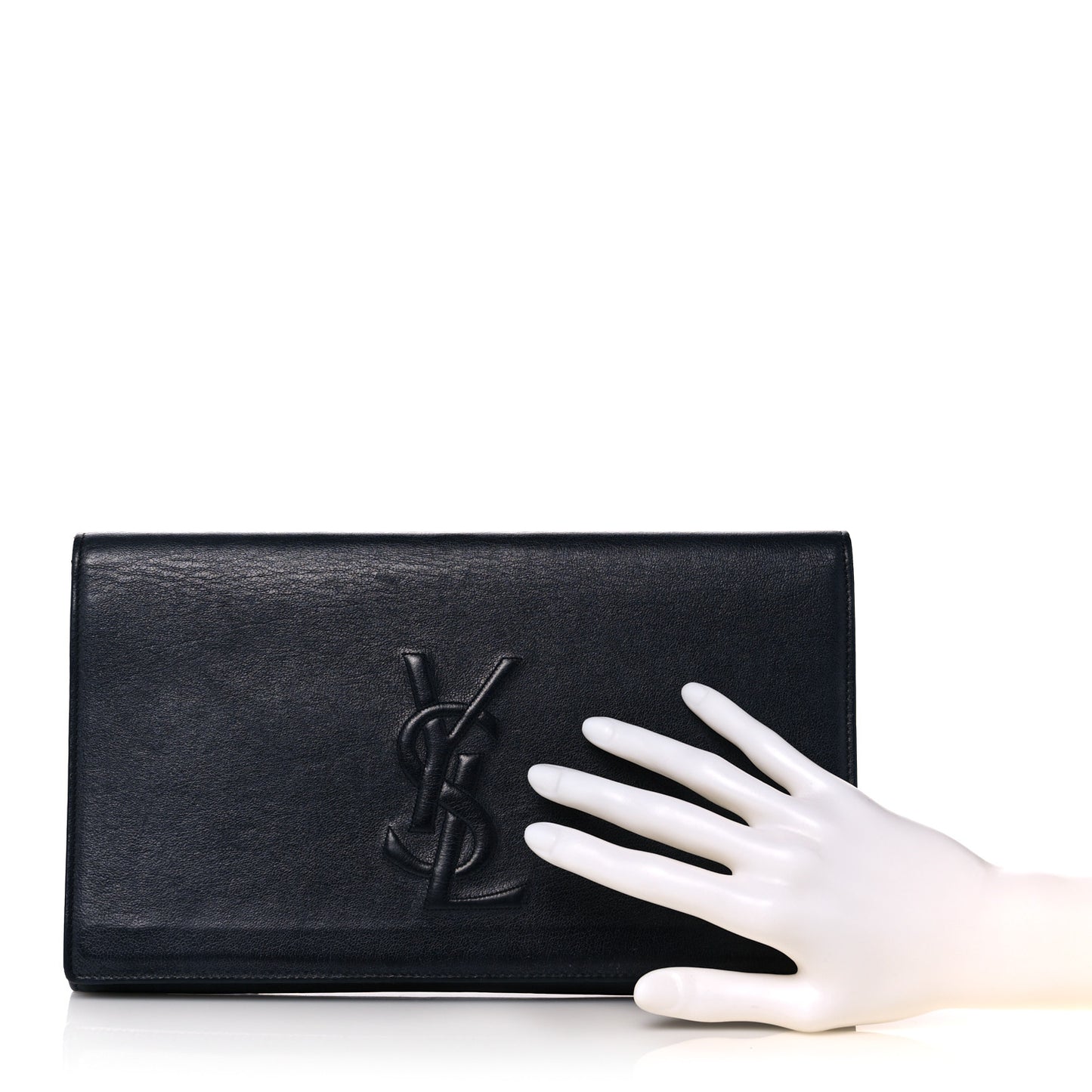 Calfskin Monogram Large Belle De Jour Clutch Navy