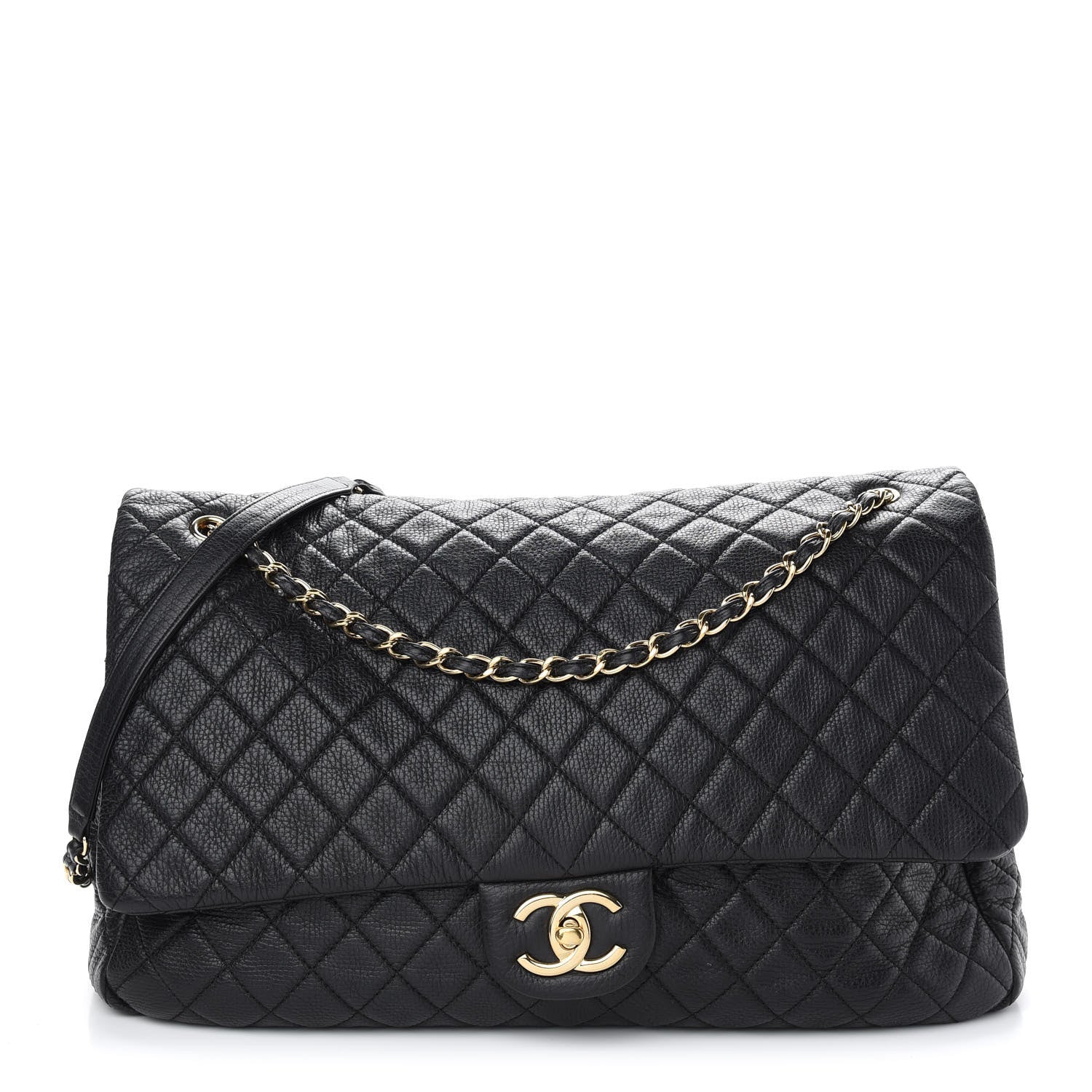 Chanel Calfskin Quilted XXL Travel Flap Bag Black 1 of 10