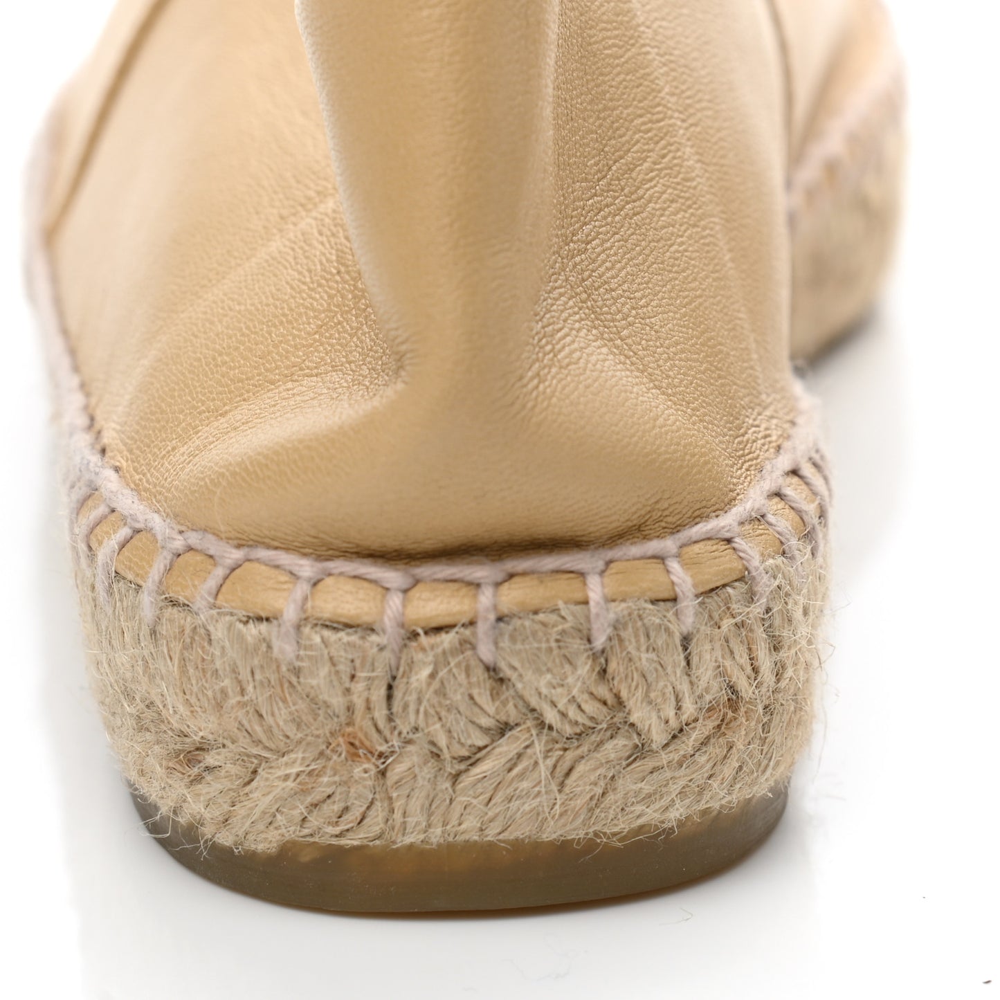 Lambskin CC Camellia Stud Espadrilles 40 Beige Black
