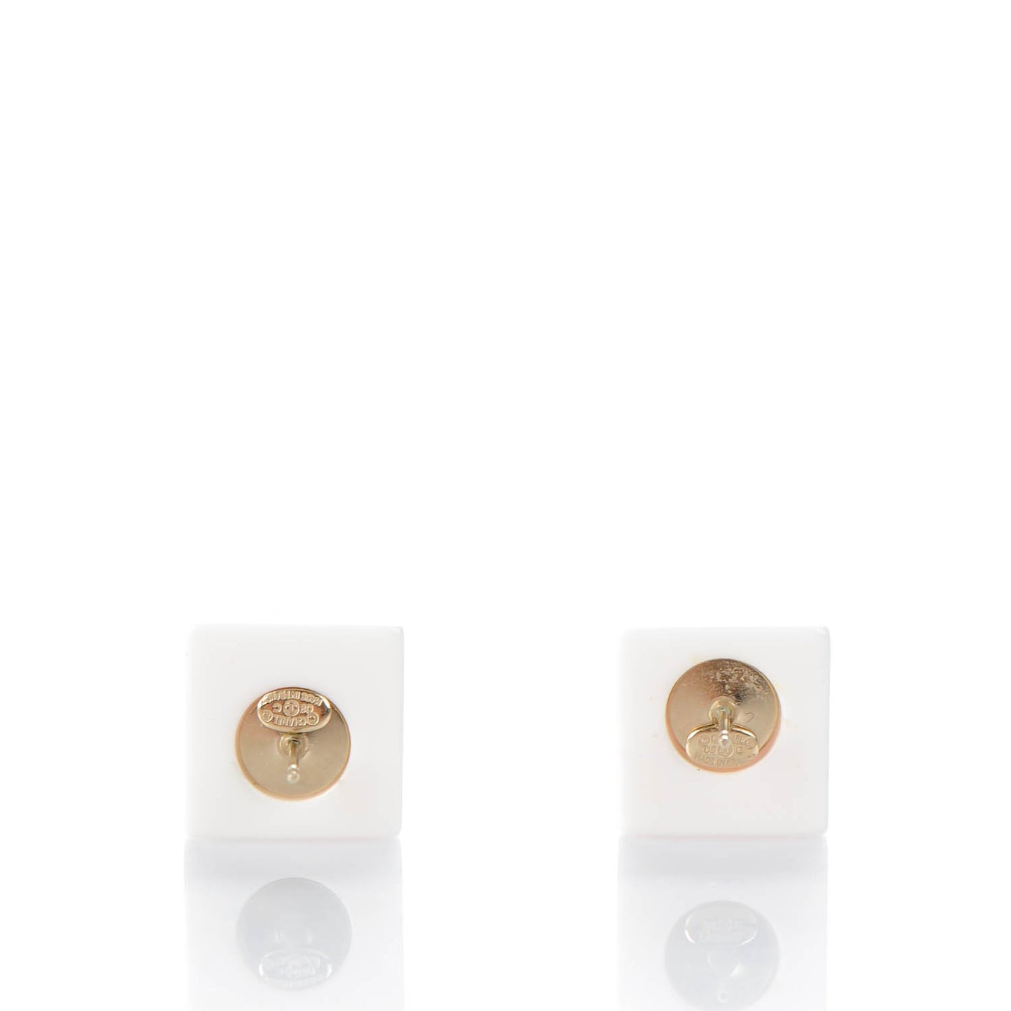 Resin Crystal Geometric Square CC Earrings Pink