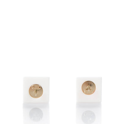 Chanel Resin Crystal Geometric Square CC Earrings Pink 3 of 6