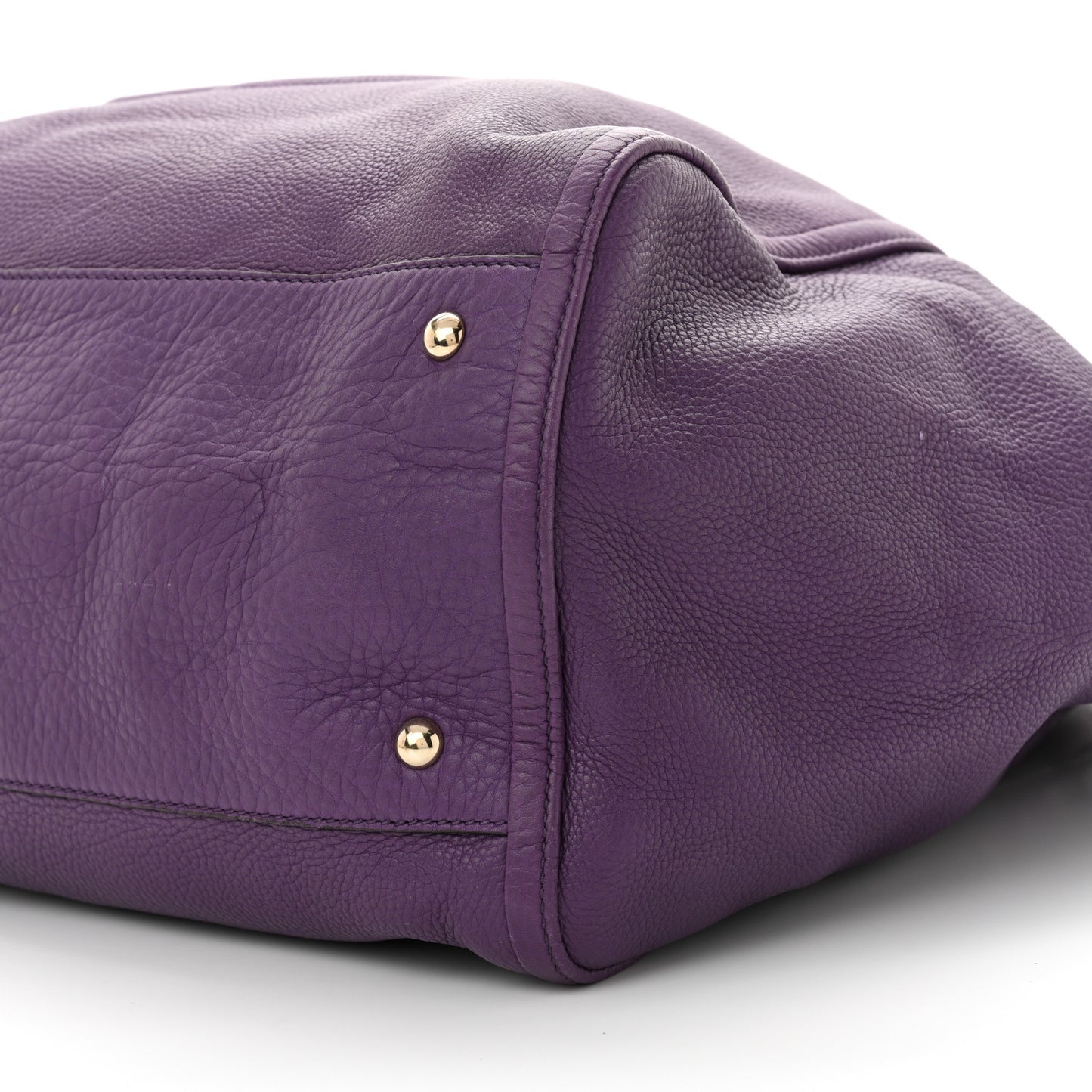 Pebbled Calfskin Large Soho Shoulder Bag Shine Purple