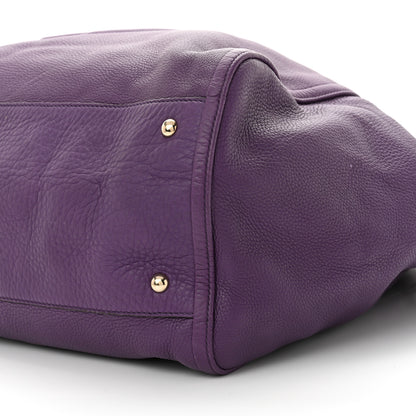 Gucci Pebbled Calfskin Large Soho Shoulder Bag Shine Purple 10 of 12