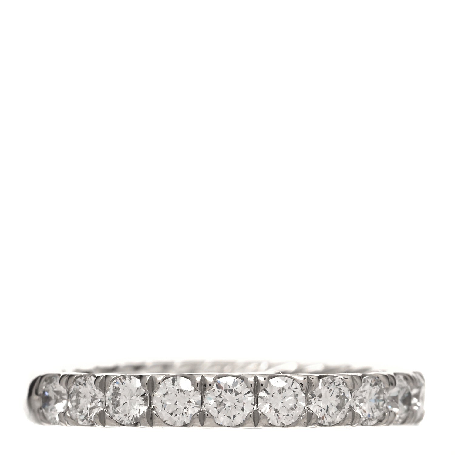 David Yurman Platinum Diamond 2.8mm Partway Eternity Wedding Band Ring 50 5.5 1 of 5