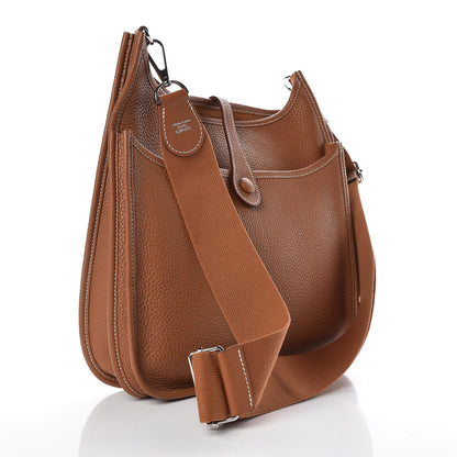 Hermes Taurillon Clemence Evelyne III PM Gold 3 of 10