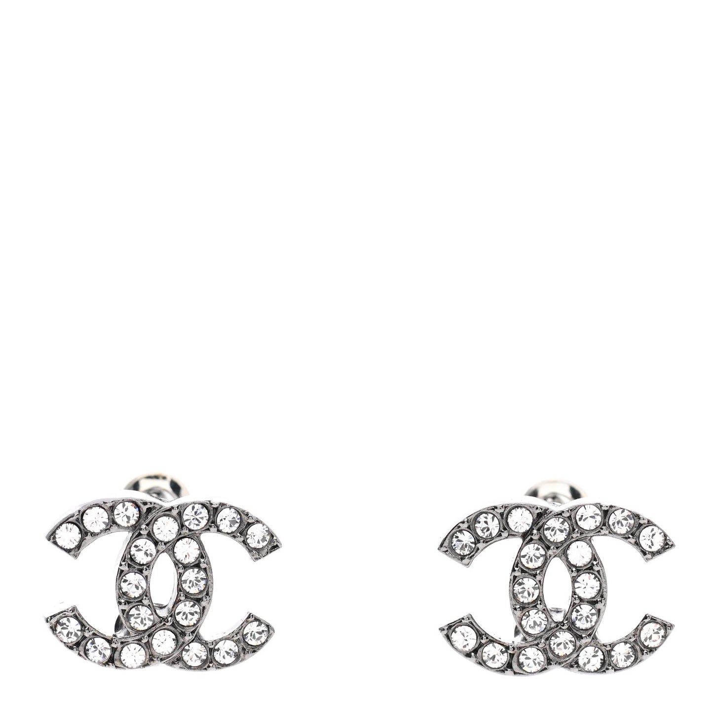 Ruthenium Crystal CC Stud Earrings