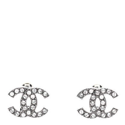 Chanel Ruthenium Crystal CC Stud Earrings 1 of 5