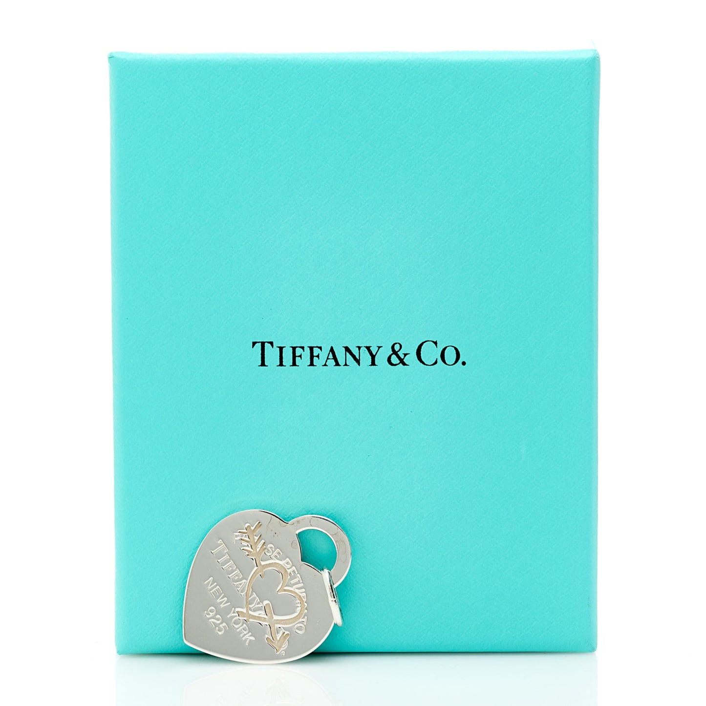 Sterling Silver Return To Tiffany Etched Heart and Arrow Tag Charm