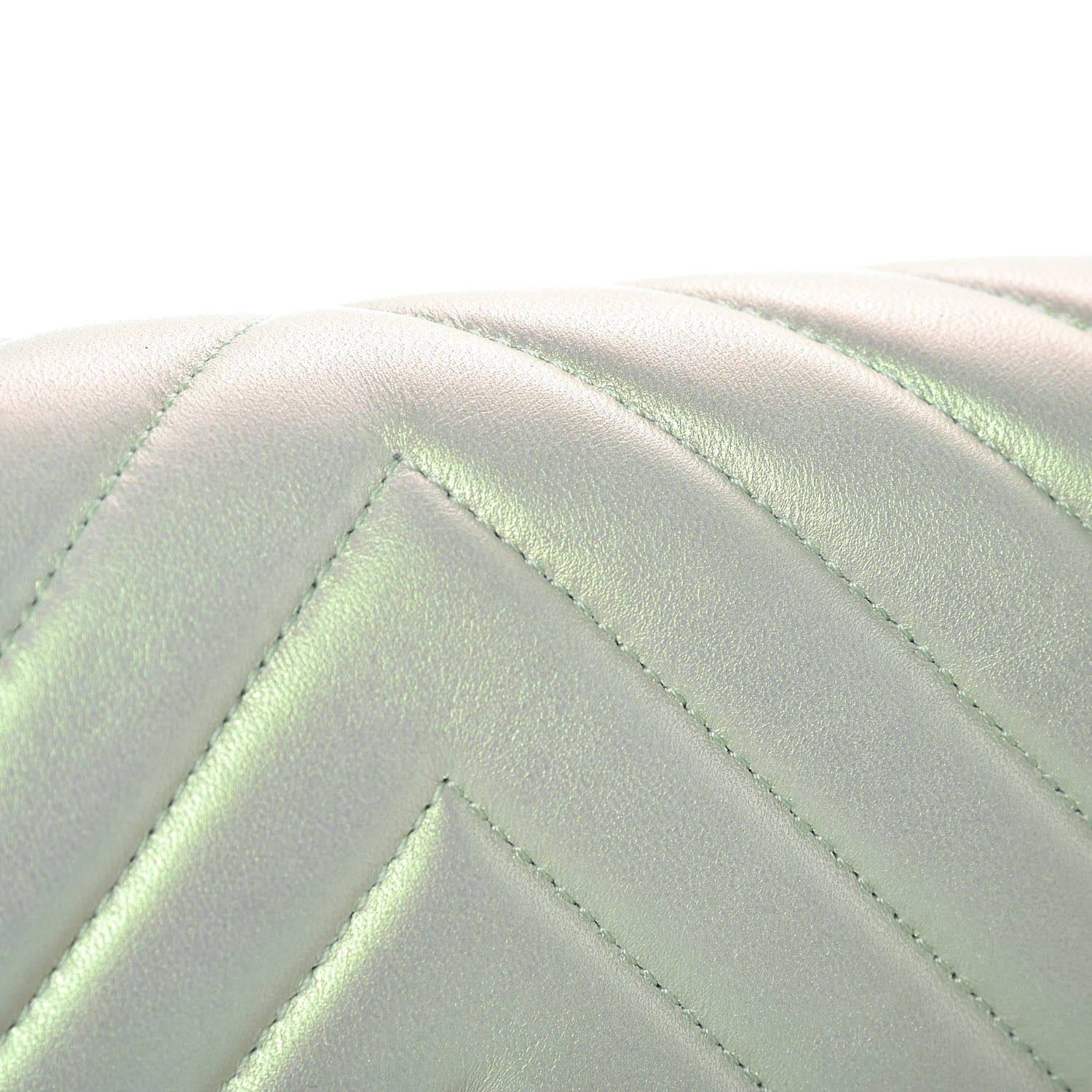 Chanel Metallic Lambskin Chevron Quilted Medium Boy Flap Light Green 8 of 11