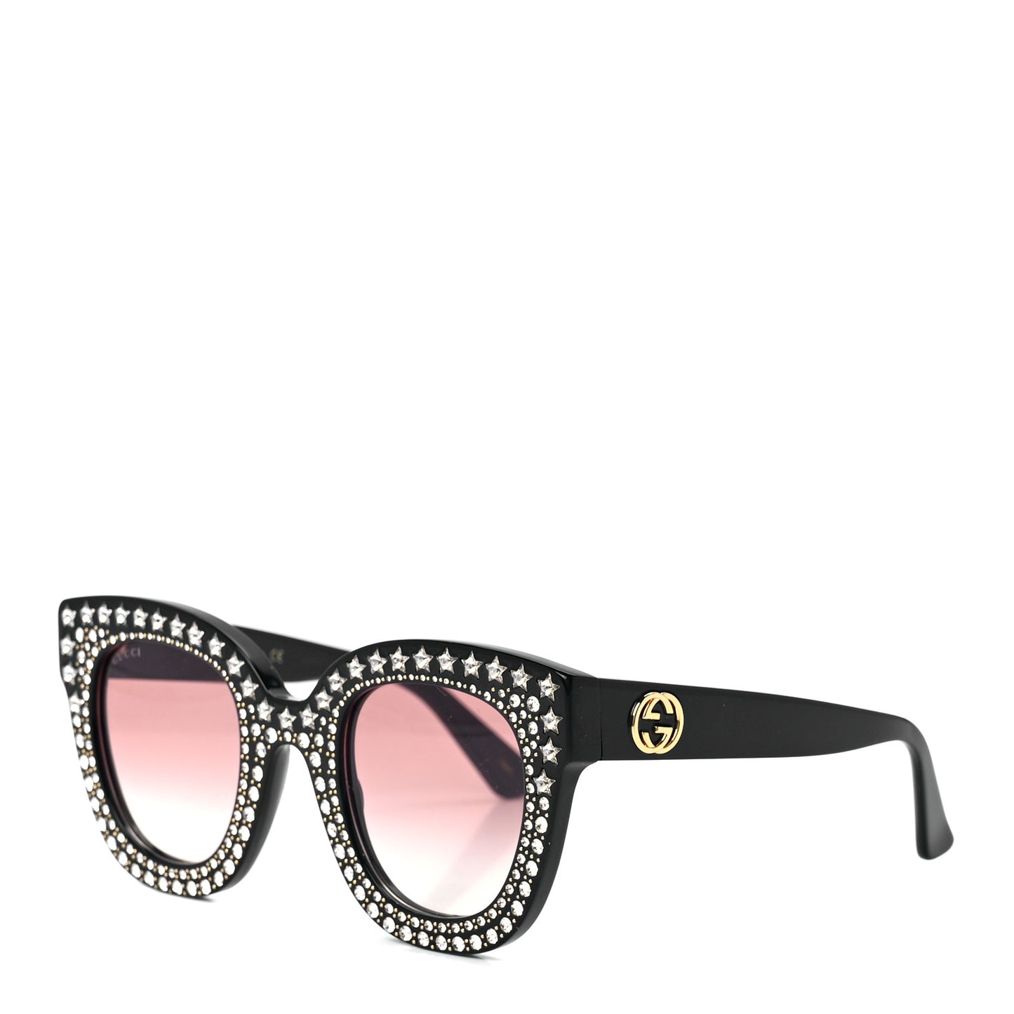 Acetate Stars Cat Eye Sunglasses GG0116S Black