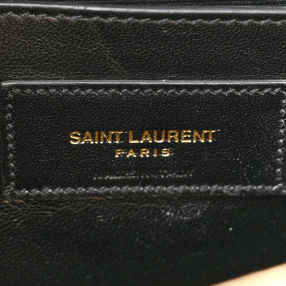 Saint Laurent Metallic Calfskin Crocodile Embossed Medium Classic Monogram Kate Tassel Satchel Gold 6 of 12