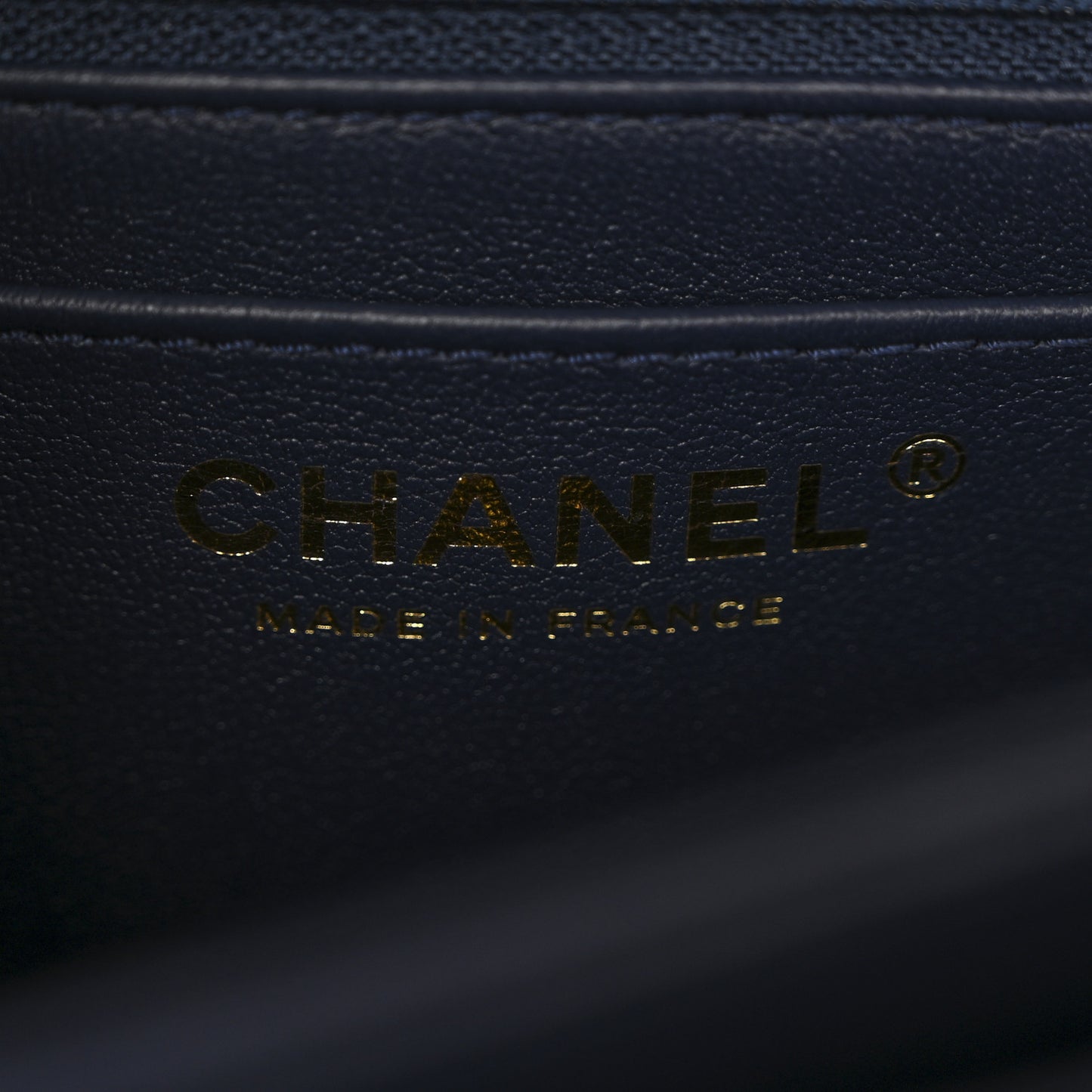 Shiny Caviar Quilted Mini Top Handle Flap Navy Blue