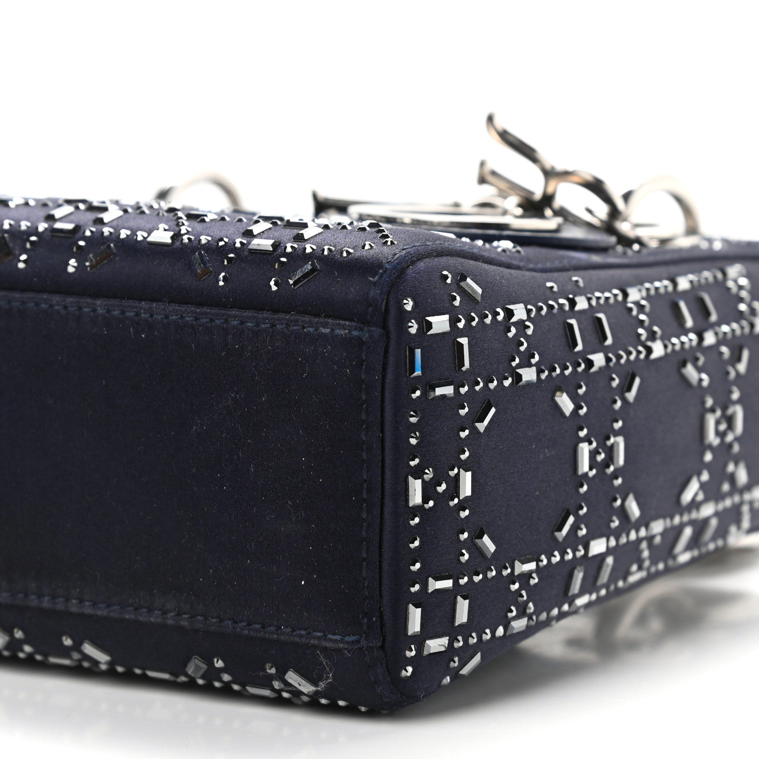 Christian Dior Satin Crystal Cannage Mini Lady Dior Black 10 of 10