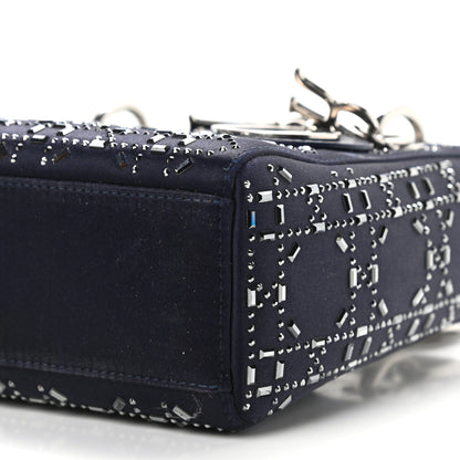 Christian Dior Satin Crystal Cannage Mini Lady Dior Black 10 of 10