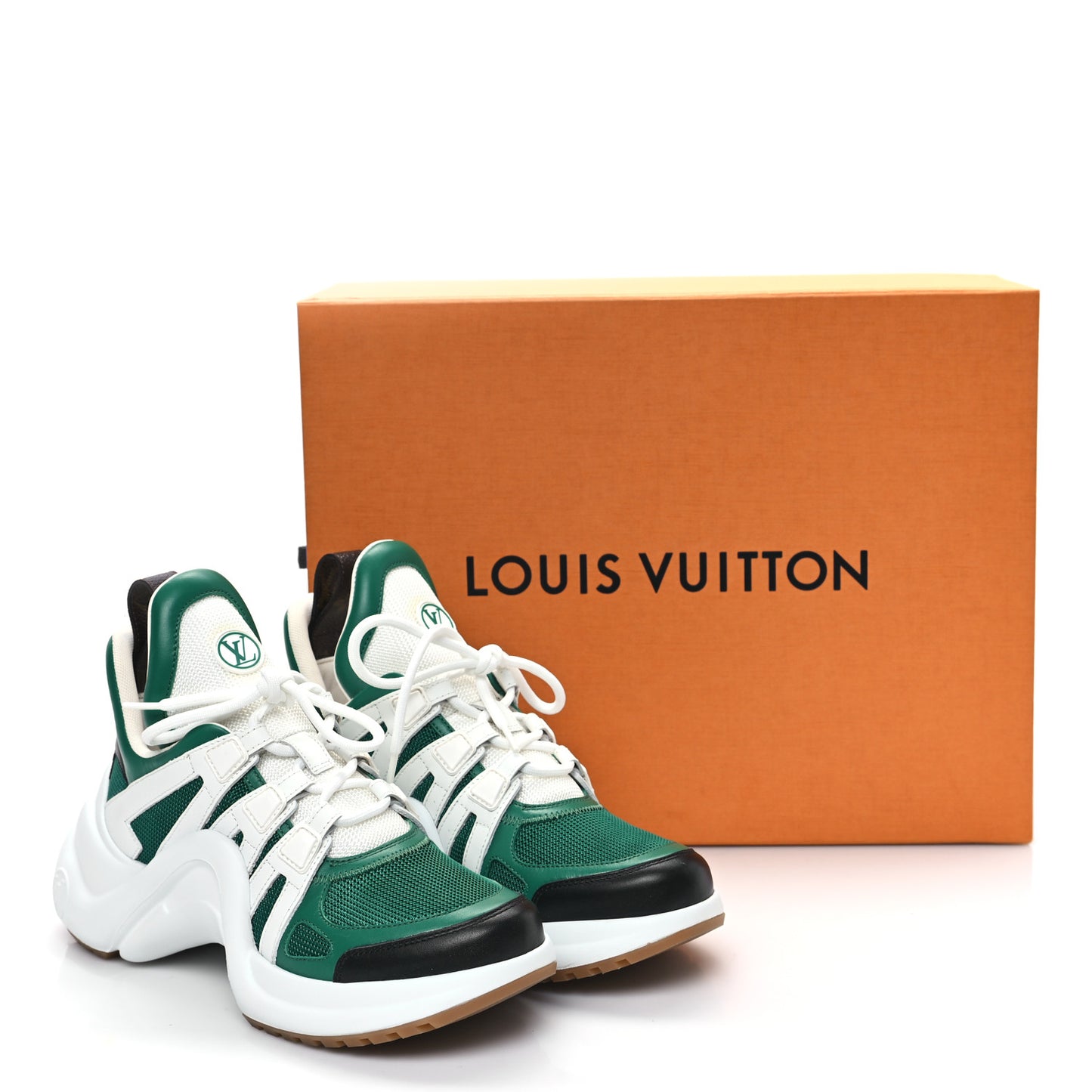 Calfskin Technical Nylon LV Archlight Sneakers 7 Green