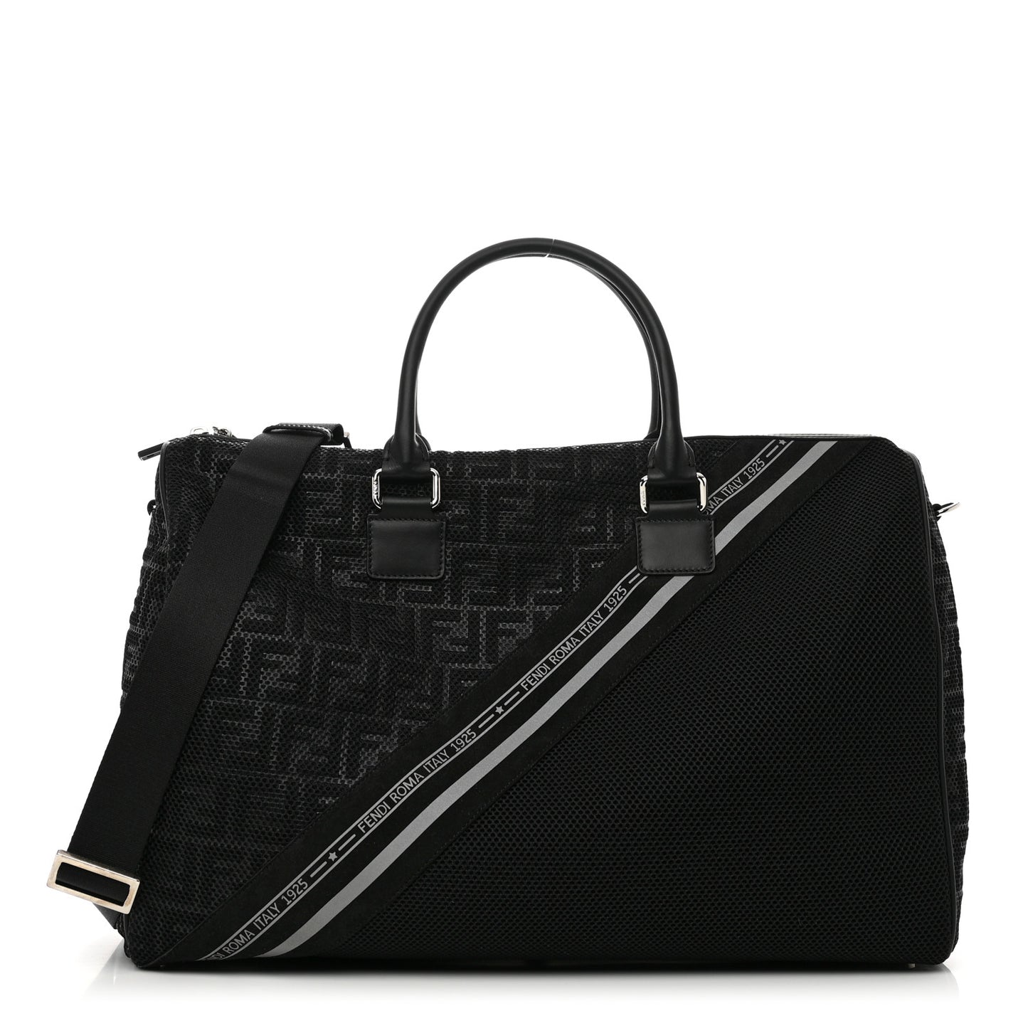 Mesh Vitello Century FF 1974 Embossed Medium Weekender Black