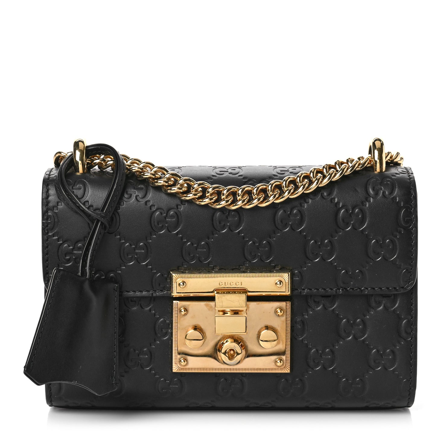 Guccissima Small Padlock Shoulder Bag Black