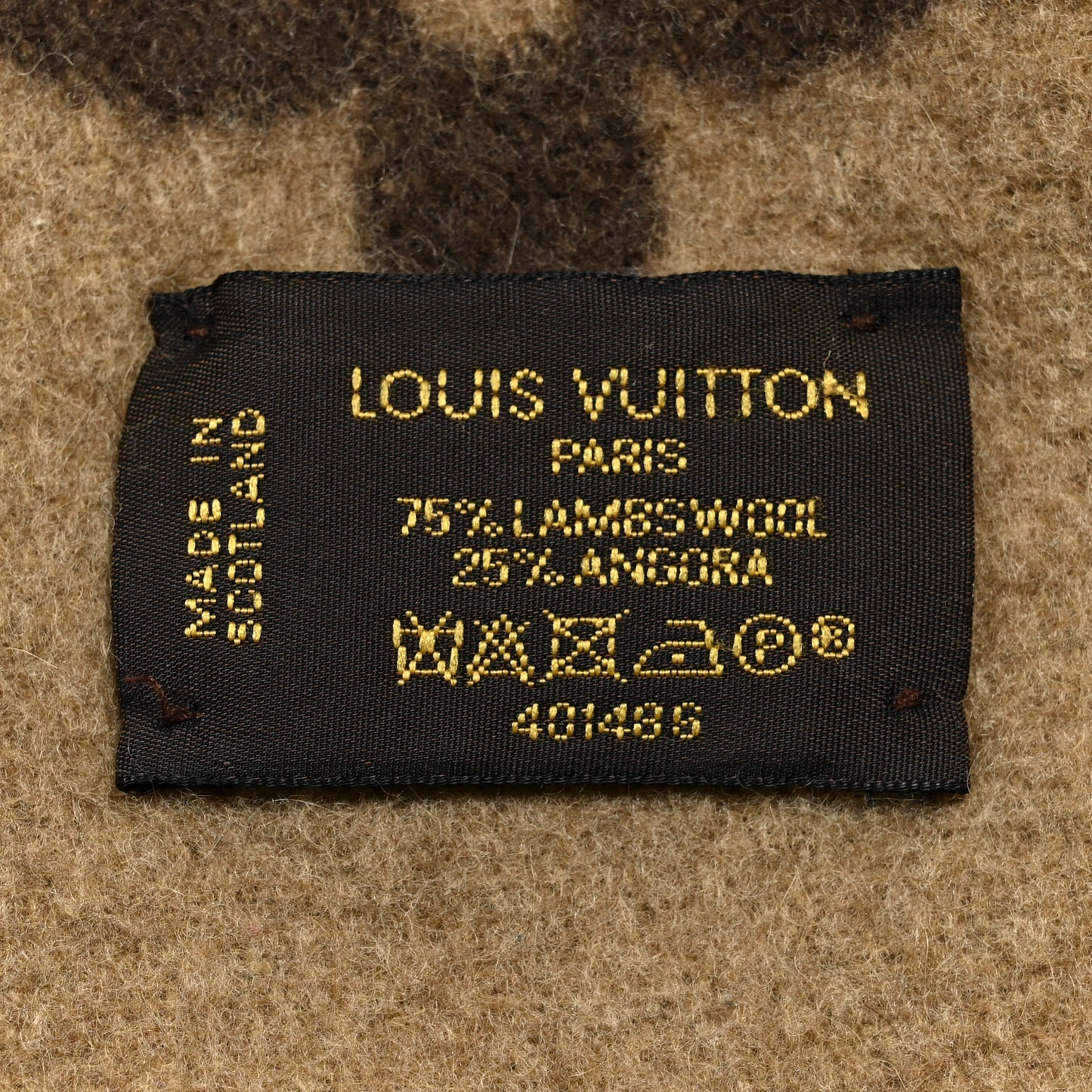 Lambswool Angora Monogram Blanket Marron