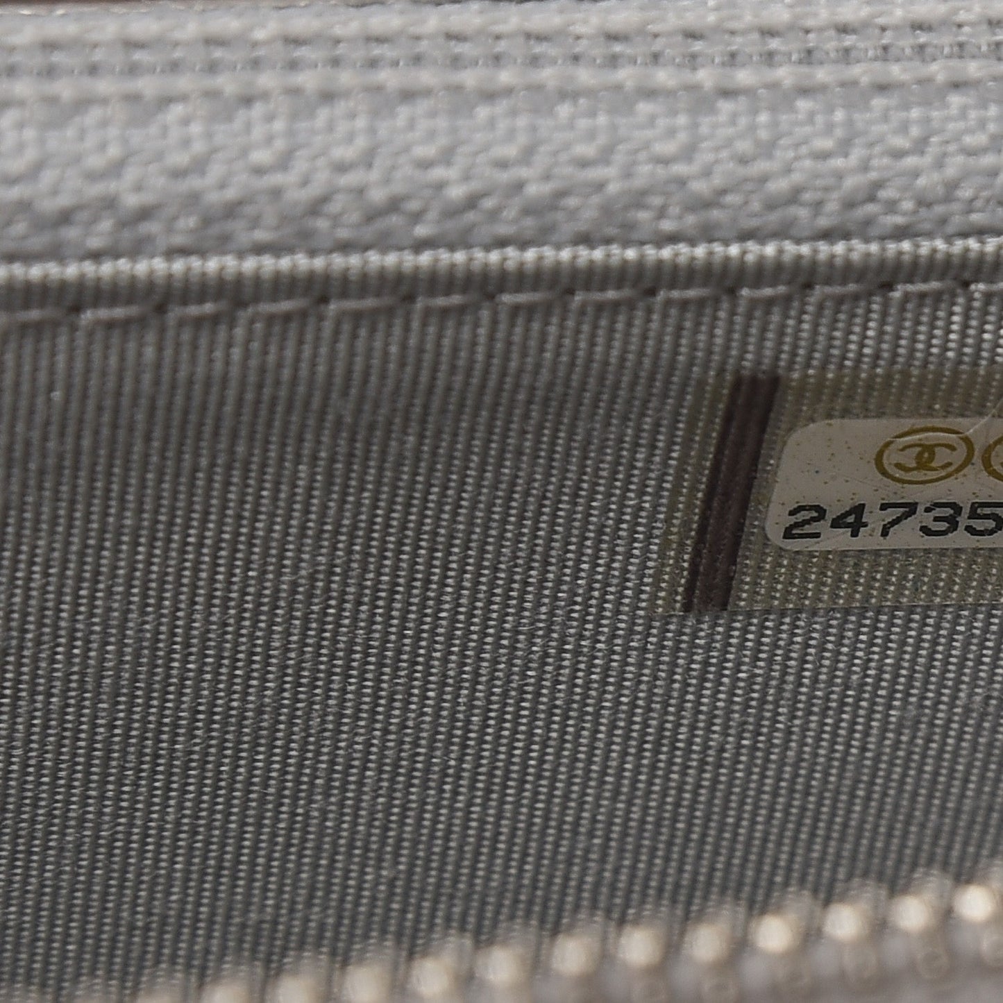 Metallic Sheepskin Chevron Quilted Medium Mademoiselle Vintage Zip Around Wallet Silver
