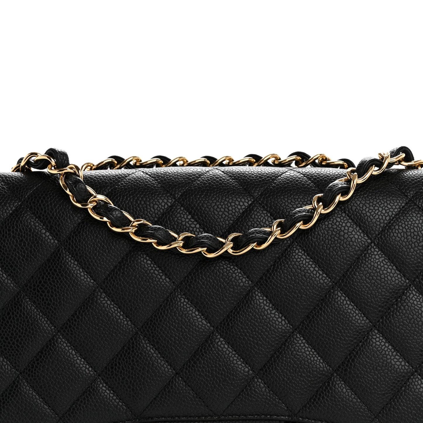 Caviar Quilted Jumbo Double Flap Black