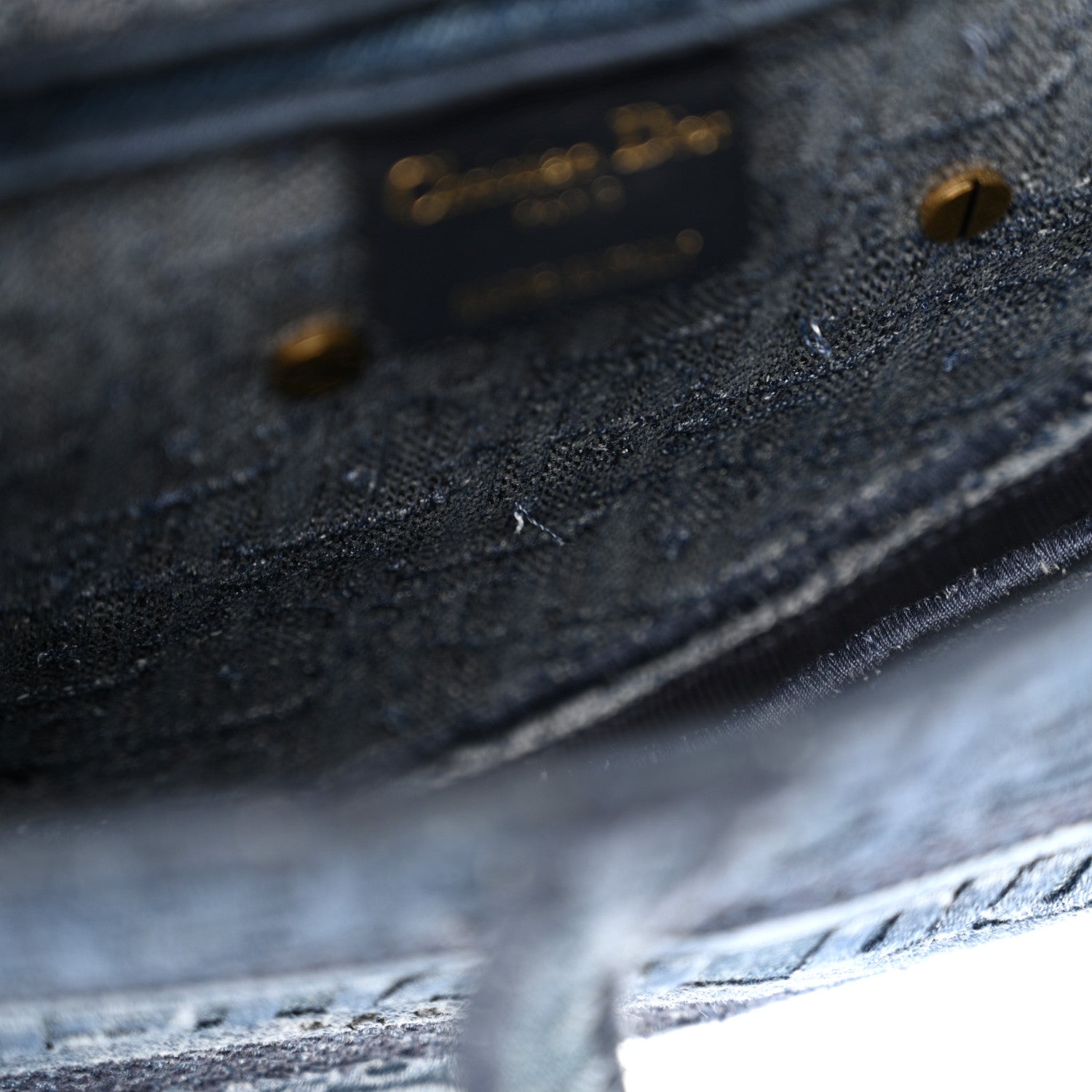 Christian Dior Oblique Embroidered Saddle Bag Denim Blue 11 of 18