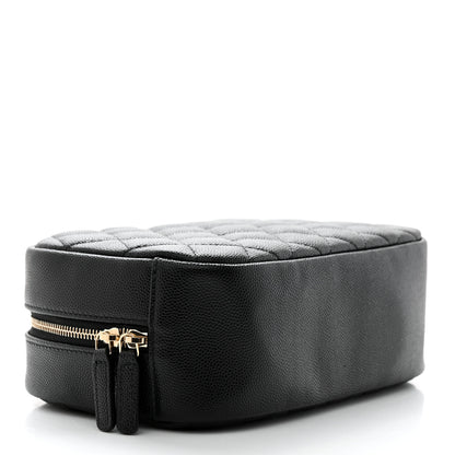 Chanel Caviar Quilted Medium Curvy Pouch Cosmetic Case Black 4 of 8