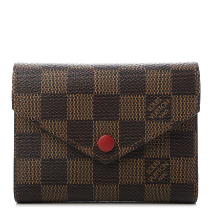 Louis Vuitton Damier Ebene Victorine Wallet Red 1 of 8