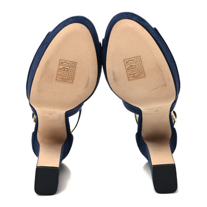 Jimmy Choo Suede April 120 Platform Sandals 38 Blu 5 of 7