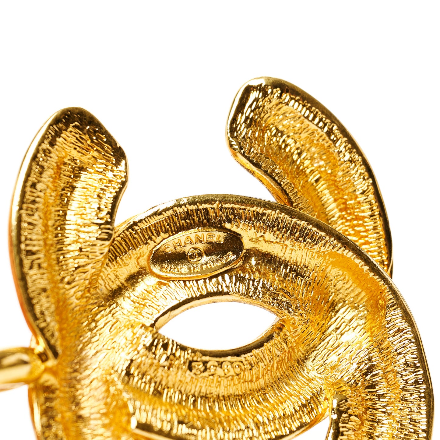 Metal Chain Quilted CC Medallion Belt Gold