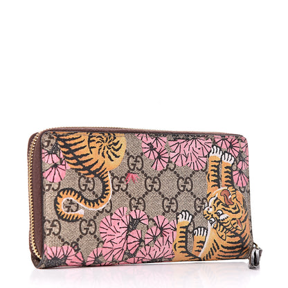 Gucci GG Supreme Monogram Bengal Zip Around Wallet Beige Pink 3 of 8