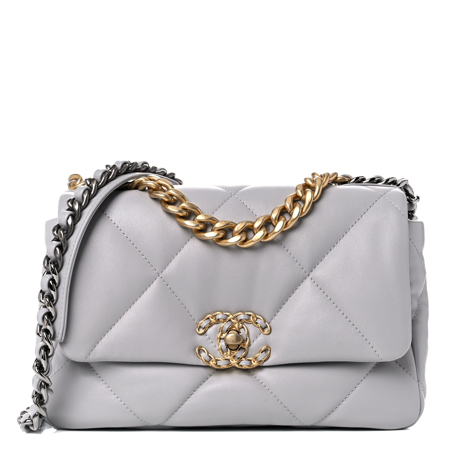 Chanel Lambskin Quilted Medium Chanel 19 Flap Grey 1 of 11