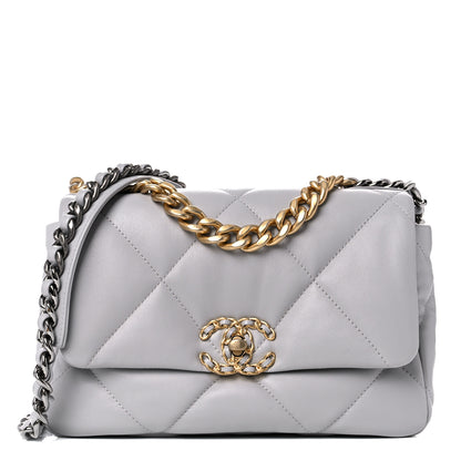 Chanel Lambskin Quilted Medium Chanel 19 Flap Grey 1 of 10