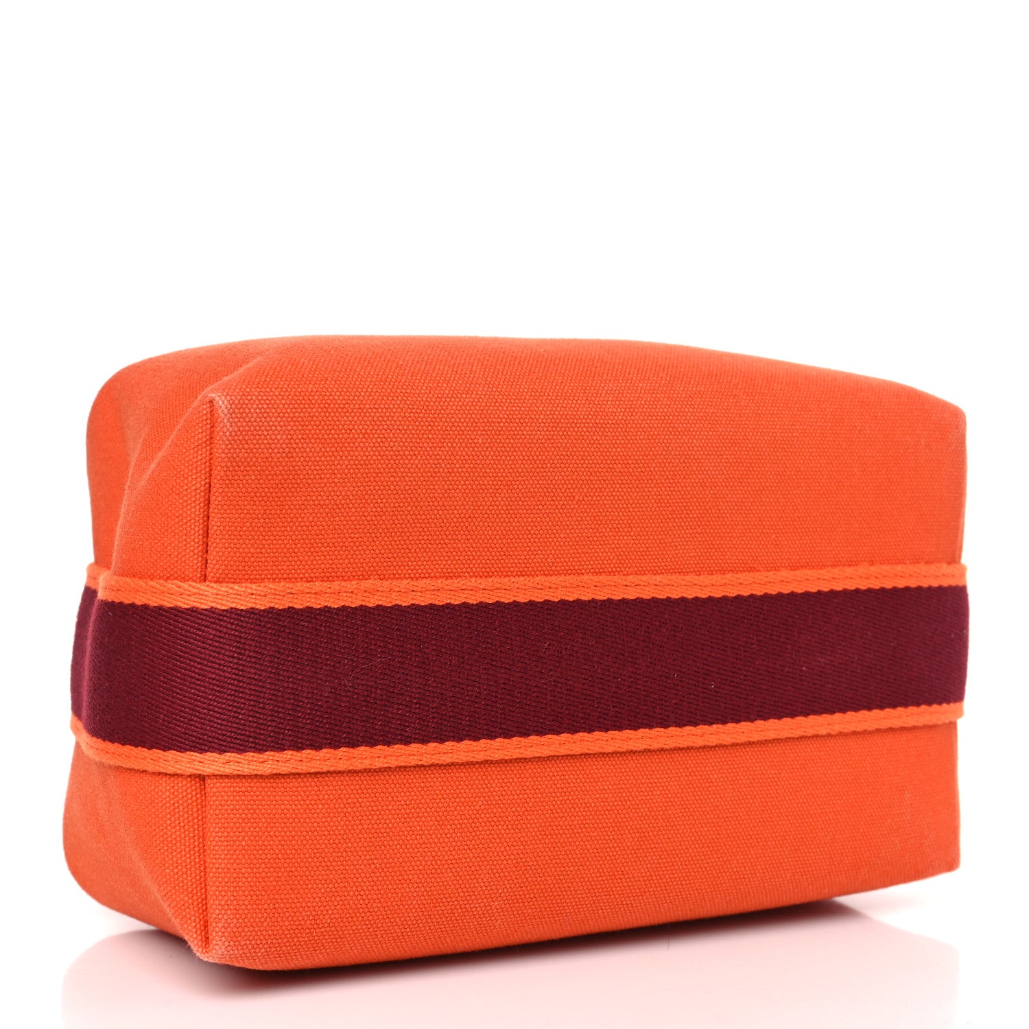 Hermes Canvas Small Bride-A-Brac Pouch Orange Burgundy 4 of 8