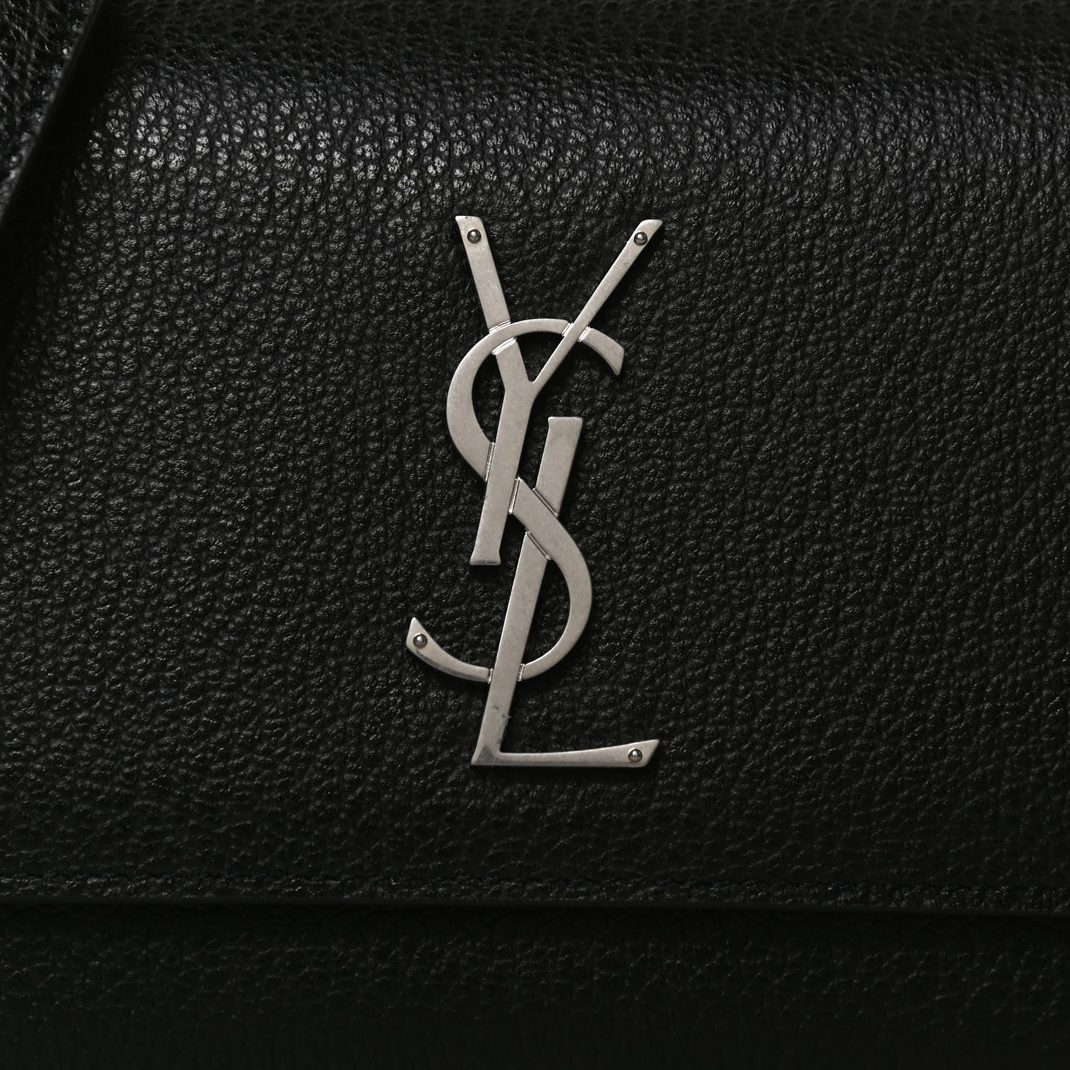 Saint Laurent Grained Calfskin Medium Monogram Sunset Satchel Black 8 of 15