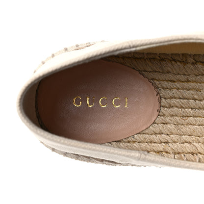 Gucci Canvas Logo Lace-Up Platform Espadrilles 40 Greggio Grege 7 of 10