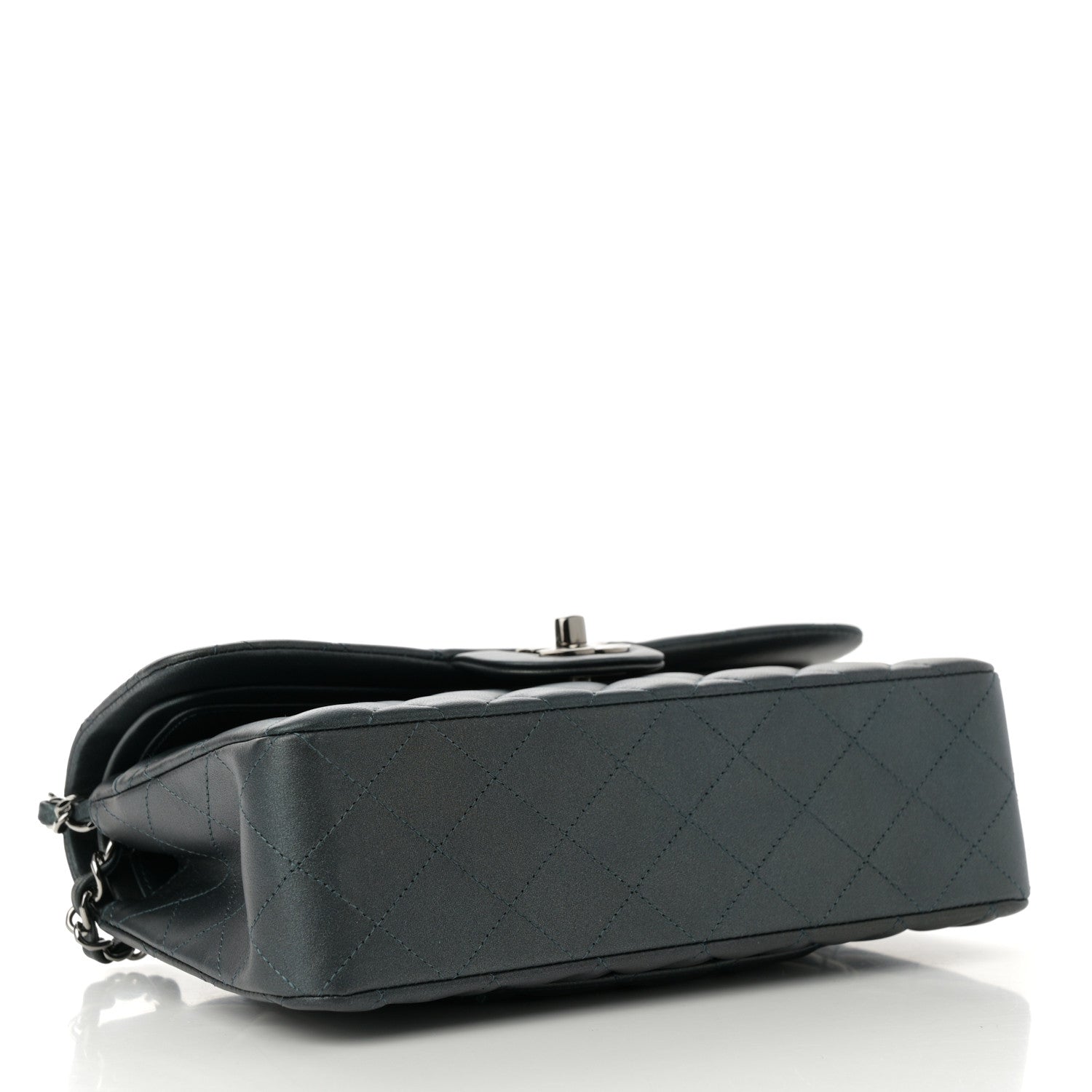 Chanel Iridescent Lambskin Quilted Small Double Flap Green 4 of 14